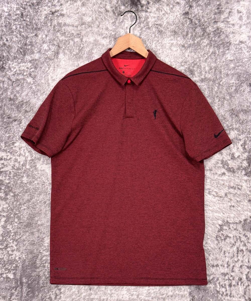 Nike Polo Shirt Medium Mens Aeroreact Spanish Bay Golf Red